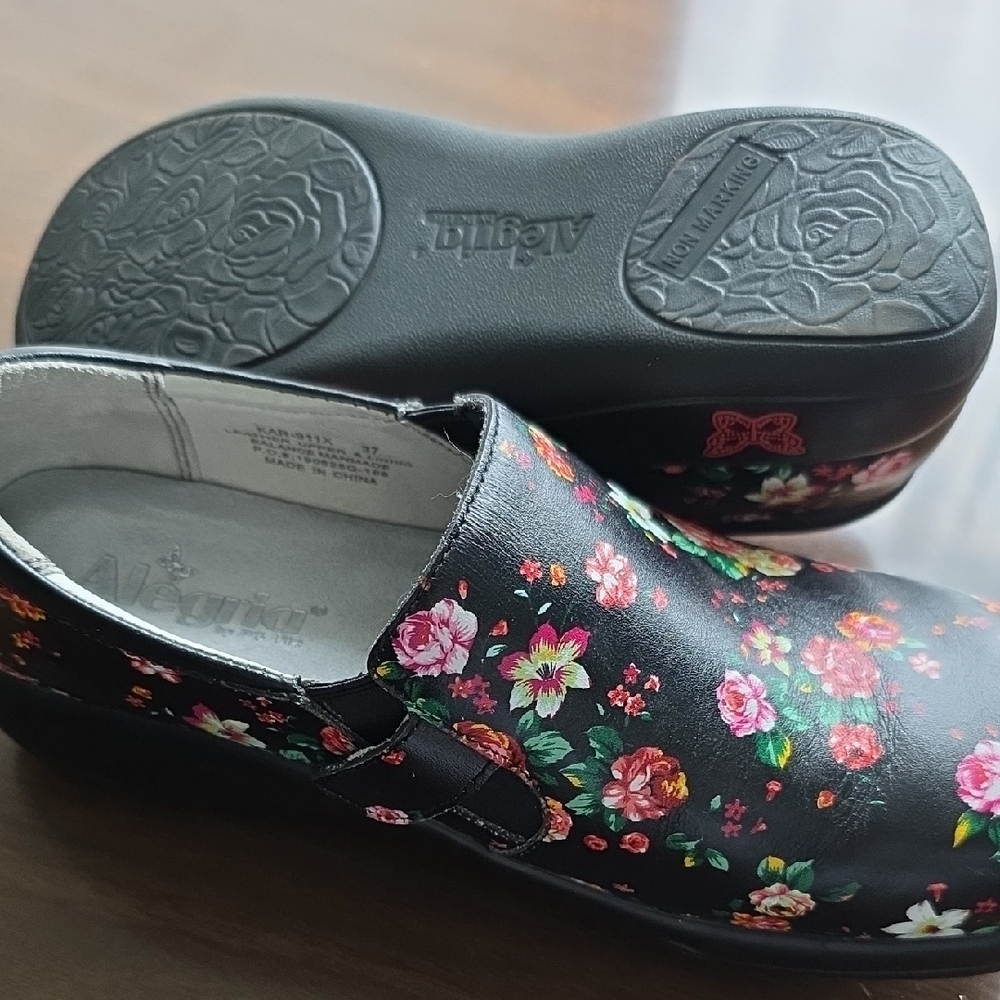 Alegria Floral Black Shoes